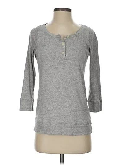 Pre-owned Jcrew 3/4 Sleeve Top Gray Crew Neck Tops