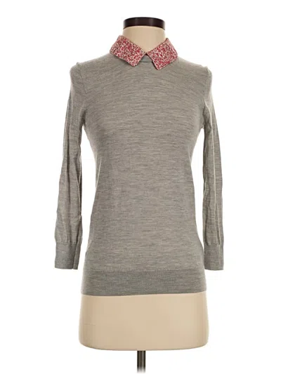 Pre-owned Jcrew 3/4 Sleeve Top Gray Turtleneck Tops