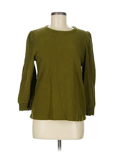 Pre-owned Jcrew 3/4 Sleeve Top Green Boatneck Tops