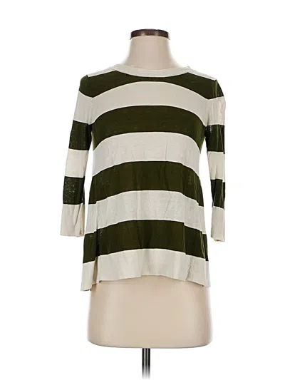 Pre-owned Jcrew 3/4 Sleeve Top Green Boatneck Tops