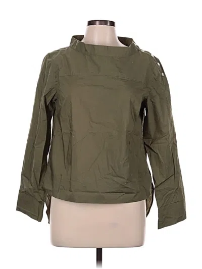 Pre-owned Jcrew 3/4 Sleeve Top Green Cowl Neck Tops