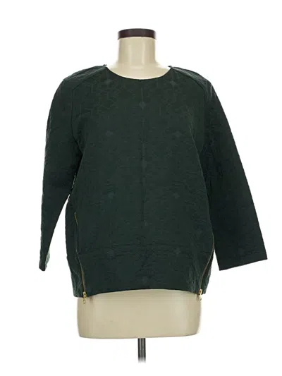 Pre-owned Jcrew 3/4 Sleeve Top Green Crew Neck Tops