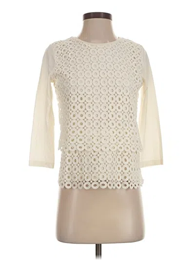 Pre-owned Jcrew 3/4 Sleeve Top Ivory Boatneck Tops