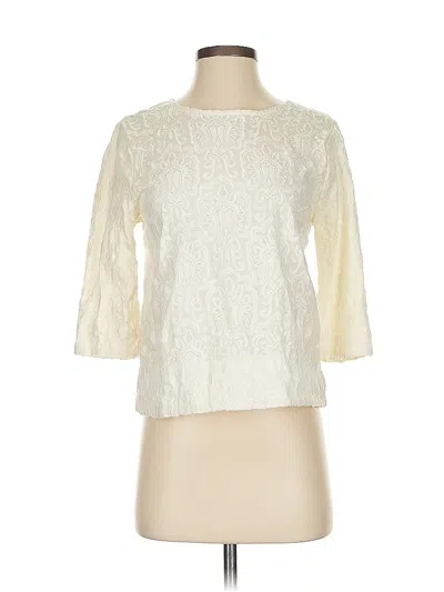 Pre-owned Jcrew 3/4 Sleeve Top Ivory Boatneck Tops In White