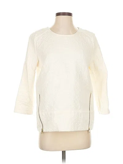 Pre-owned Jcrew 3/4 Sleeve Top Ivory Boatneck Tops In White