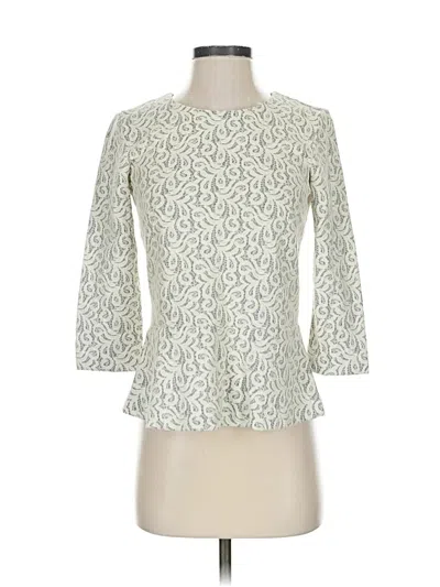 Pre-owned Jcrew 3/4 Sleeve Top Ivory Boatneck Tops In White