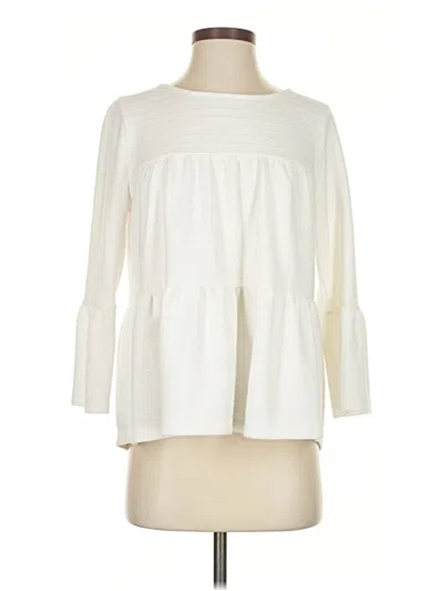 Pre-owned Jcrew 3/4 Sleeve Top Ivory Boatneck Tops In White
