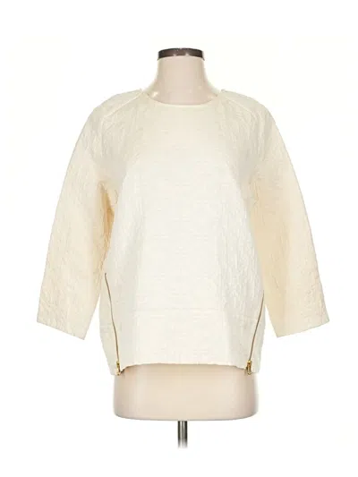 Pre-owned Jcrew 3/4 Sleeve Top Ivory Boatneck Tops In White