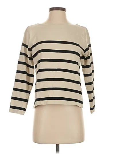 Pre-owned Jcrew 3/4 Sleeve Top Ivory Boatneck Tops In White