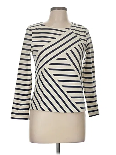 Pre-owned Jcrew 3/4 Sleeve Top Ivory Boatneck Tops In White
