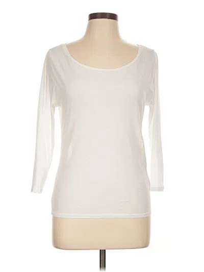 Pre-owned Jcrew 3/4 Sleeve Top Ivory Scoop Neck Tops In White