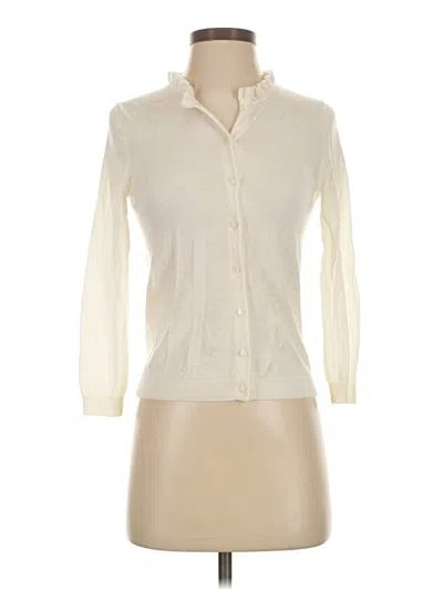 Pre-owned Jcrew 3/4 Sleeve Top Ivory Turtleneck Tops In White