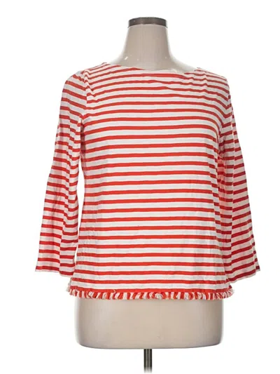 Pre-owned Jcrew 3/4 Sleeve Top Orange Boatneck Tops