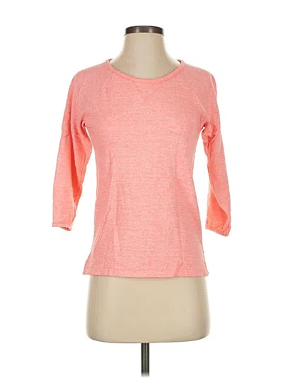 Pre-owned Jcrew 3/4 Sleeve Top Orange Crew Neck Tops