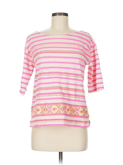 Pre-owned Jcrew 3/4 Sleeve Top Pink Boatneck Tops