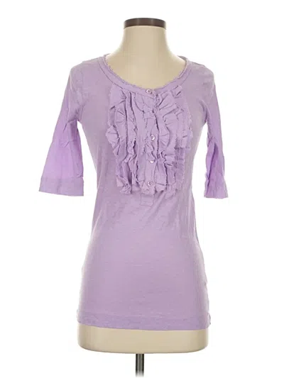 Pre-owned Jcrew 3/4 Sleeve Top Purple Sweetheart Neckline Tops