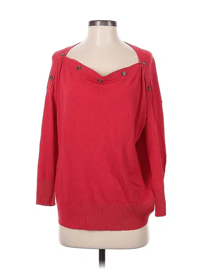 Pre-owned Jcrew 3/4 Sleeve Top Red Scoop Neck Tops