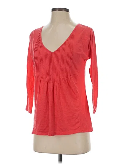 Pre-owned Jcrew 3/4 Sleeve Top Red V Neck Tops