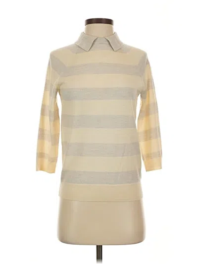 Pre-owned Jcrew 3/4 Sleeve Top Tan Turtleneck Tops In Brown