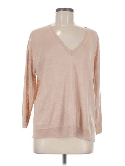 Pre-owned Jcrew 3/4 Sleeve Top Tan V-neck Tops