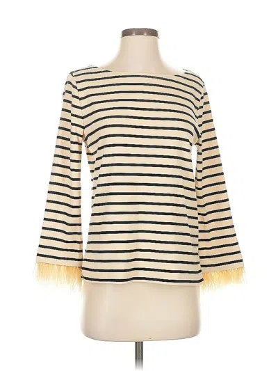 Pre-owned Jcrew 3/4 Sleeve Top Yellow Boatneck Tops