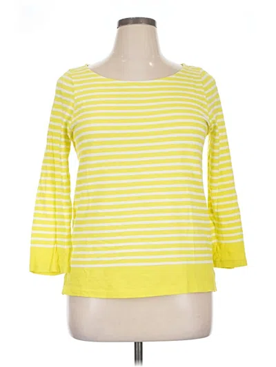 Pre-owned Jcrew 3/4 Sleeve Top Yellow Boatneck Tops