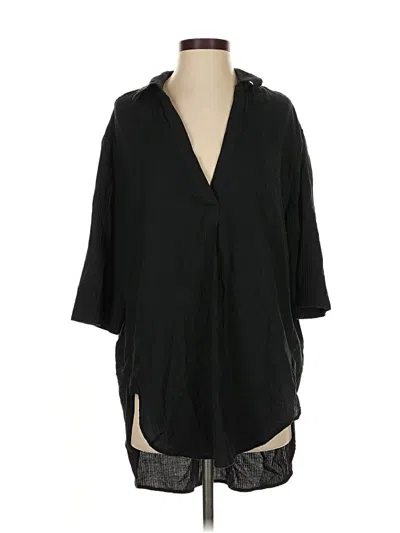 Pre-owned Jcrew 3/4 Sleeve T-shirt In Black