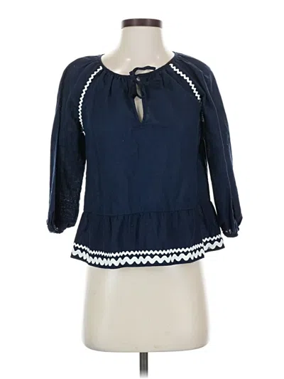 Pre-owned Jcrew 3/4 Sleeve T-shirt In Blue