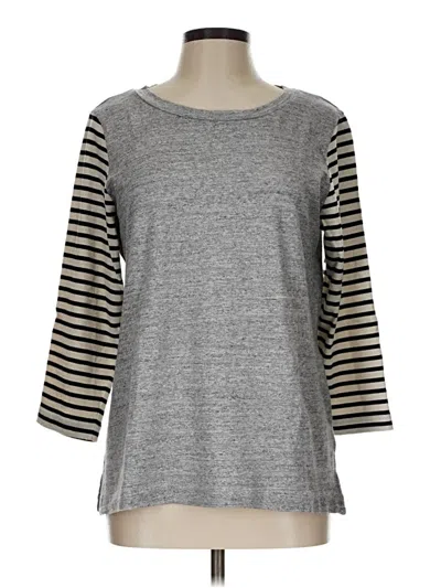 Pre-owned Jcrew 3/4 Sleeve T-shirt In Gray
