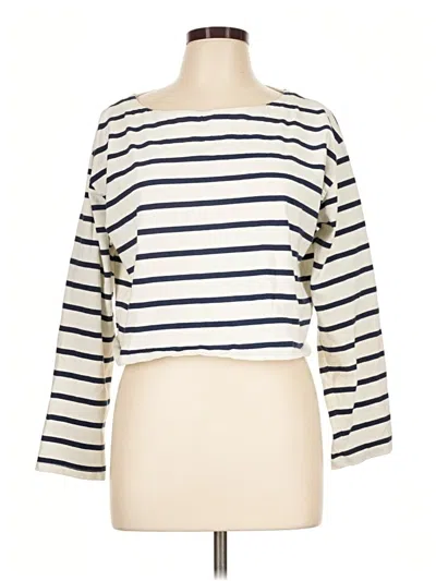Pre-owned Jcrew 3/4 Sleeve T-shirt In Ivory