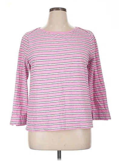 Pre-owned Jcrew 3/4 Sleeve T-shirt In Pink