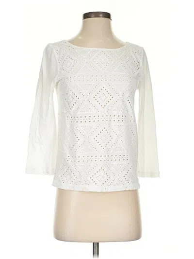 Pre-owned Jcrew 3/4 Sleeve T-shirt In White