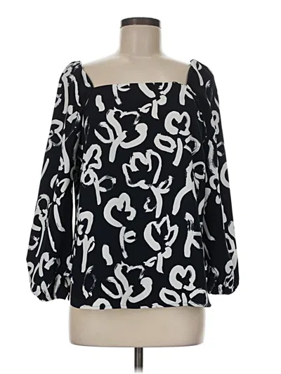 Pre-owned J.crew 365 3/4 Sleeve Blouse In Black