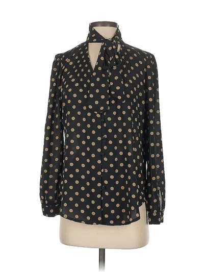 Pre-owned J.crew 365 Long Sleeve Blouse In Black