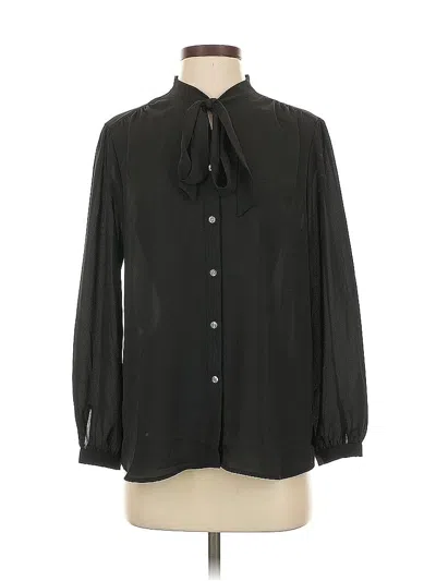 Pre-owned J.crew 365 Long Sleeve Blouse In Black