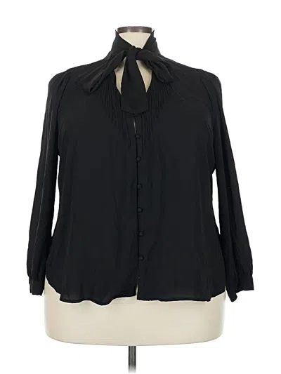 Pre-owned J.crew 365 Long Sleeve Blouse In Black