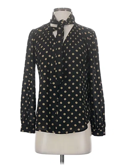 Pre-owned J.crew 365 Long Sleeve Blouse In Black