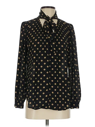 Pre-owned J.crew 365 Long Sleeve Blouse In Black