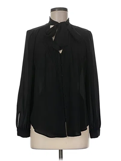 Pre-owned J.crew 365 Long Sleeve Blouse In Black