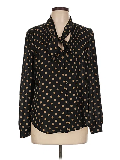 Pre-owned J.crew 365 Long Sleeve Blouse In Black