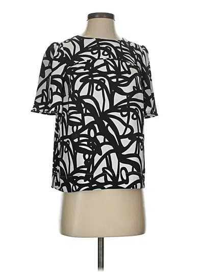 Pre-owned J.crew 365 Short Sleeve Blouse In Black