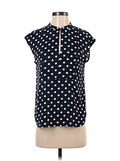 Pre-owned J.crew 365 Short Sleeve Blouse In Blue