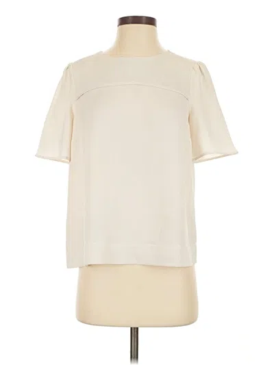Pre-owned J.crew 365 Short Sleeve Blouse In Ivory