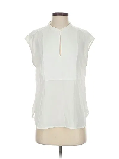 Pre-owned J.crew 365 Short Sleeve Blouse In White