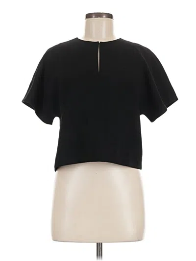 Pre-owned J.crew 365 Short Sleeve Top Black Keyhole Neckline Tops