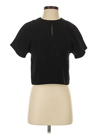 Pre-owned J.crew 365 Short Sleeve Top Black Keyhole Neckline Tops
