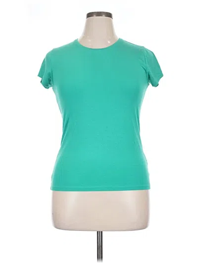 Pre-owned J.crew 365 Short Sleeve Top Teal Crew Neck Tops