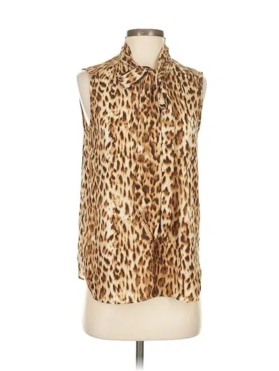 Pre-owned J.crew 365 Sleeveless Blouse In Brown