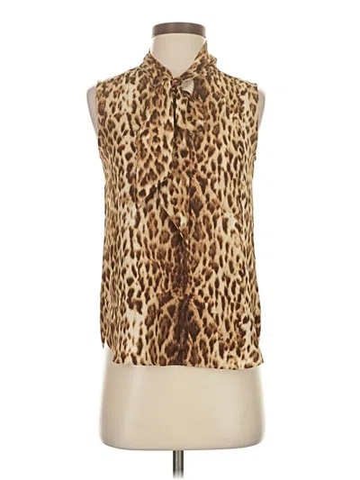 Pre-owned J.crew 365 Sleeveless Button Down Shirt In Brown