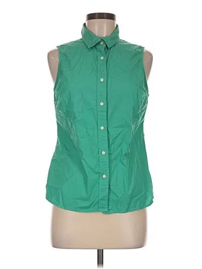 Pre-owned J.crew 365 Sleeveless Button Down Shirt In Green